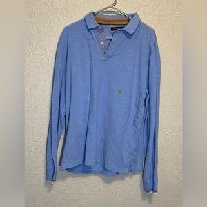 TOMMY HILFIGER Men’s Long Sleeves Pique Polo Golf Shirt Light Blue